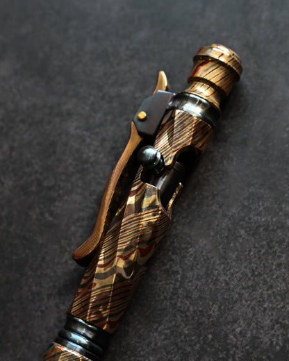 Rare Hidetoshi Nakayama Kyoto Show Edition Spiral-Pattern Mokume-gane EDC Pen