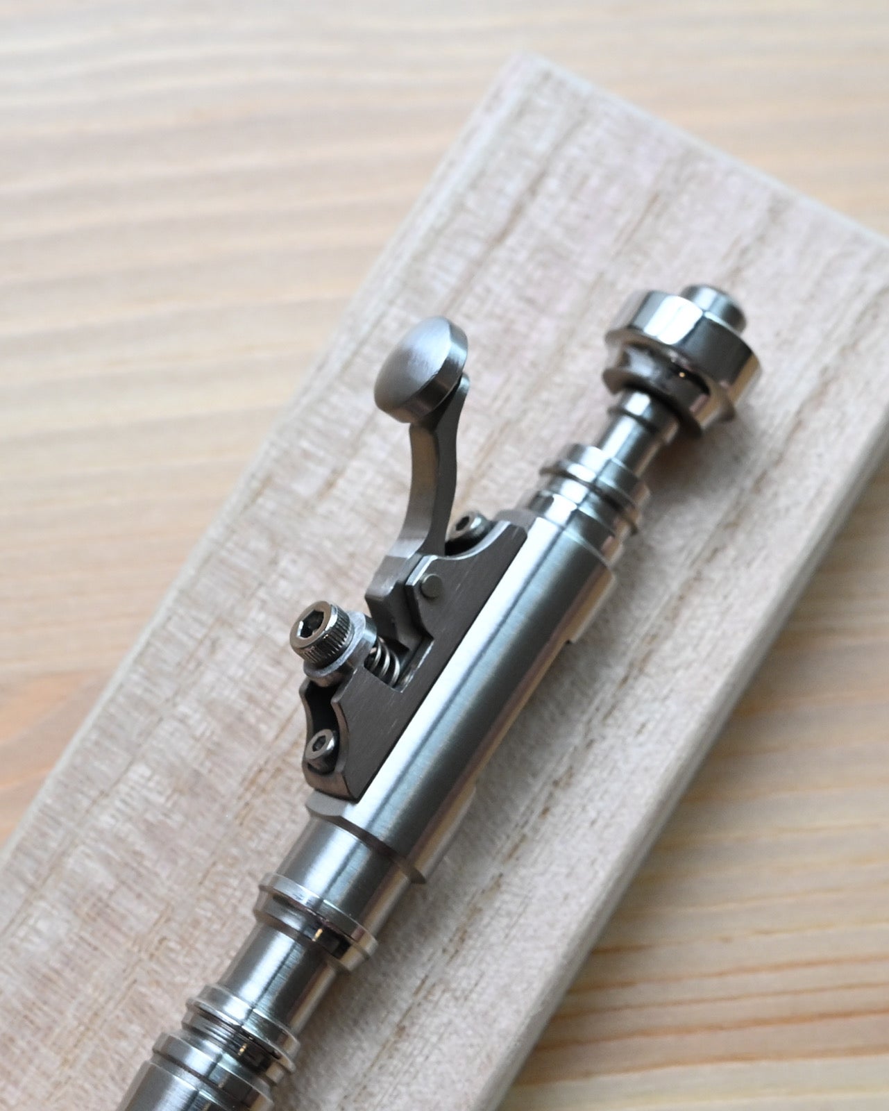 Nakayama Hideotoshi Handmade Tactical Pen – Telegraph Key Lever Mechanism | Mechanical Steampunk Aesthetic