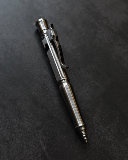 Hidetoshi Nakayama Kyoto Show Edition Stainless Steel Bolt-Action Tactical Pen Type A – Conical Tip