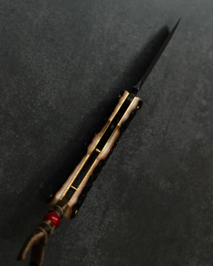 Wtopia Hifuku-Mamoru Folding Knife | Antler Handle × K120 Steel | Handmade in Japan