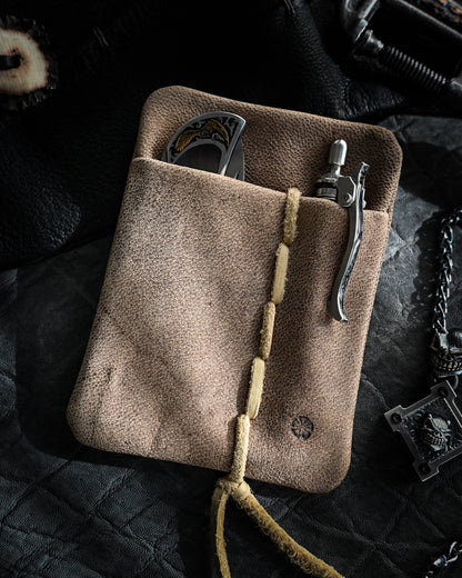 Made in Japan Wtopia × Etsurin Handmade Custom 2-in-1 Knife / Tool Storage Pouch – Camel Leather