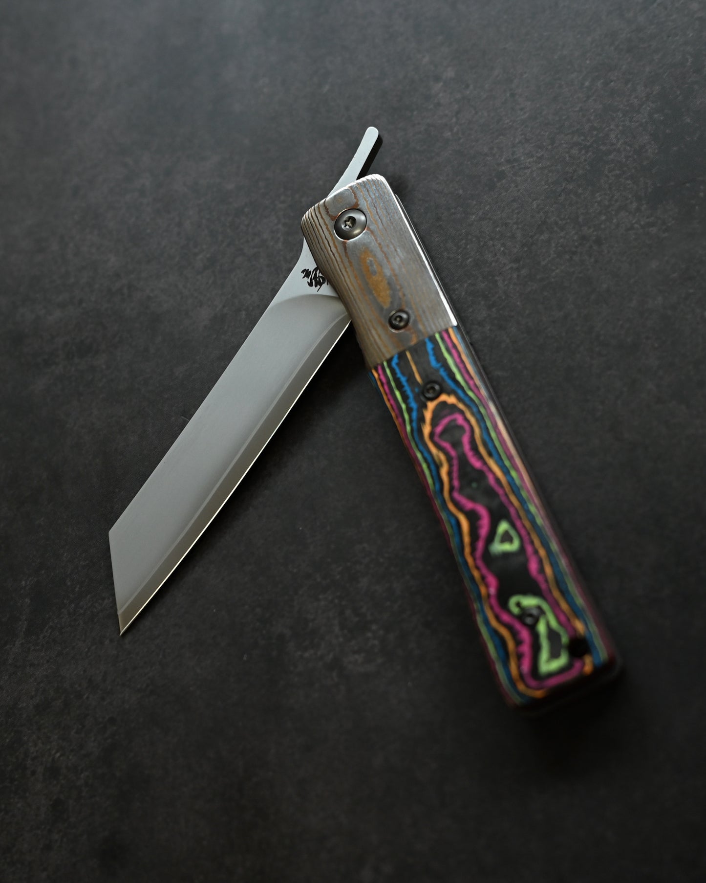 Haoworks Design Eirou  Japan ZDP189 Folding Knife Neon Lava Handle