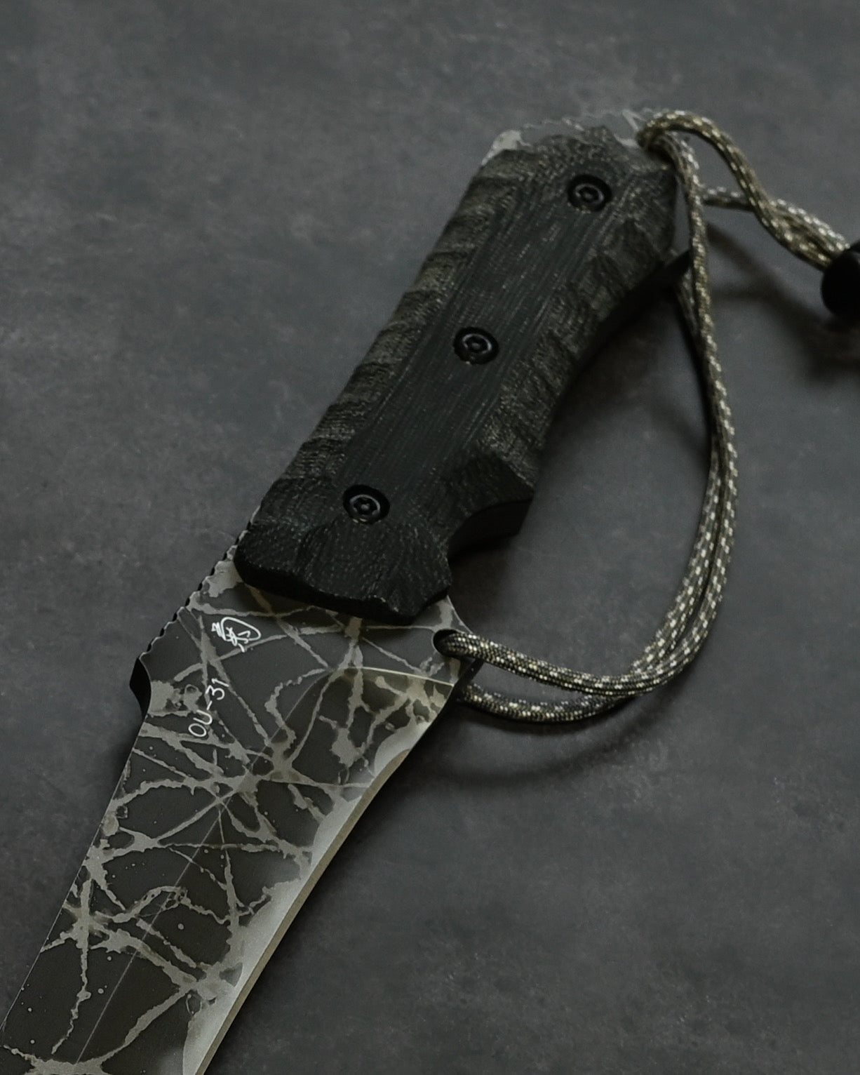 Extremely Rare | Kiku Matsuda “Raijin” — OU-31 Steel Blade × Black Canvas Micarta Handle
