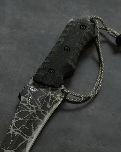 Extremely Rare | Kiku Matsuda “Raijin” — OU-31 Steel Blade × Black Canvas Micarta Handle
