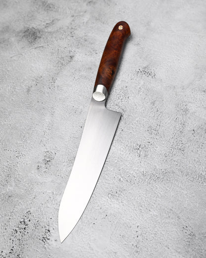 Japan Made Hiroshi Saito Handmade SG2 Chef Knife｜Karin Wood Handle｜Hand-Brushed Blade