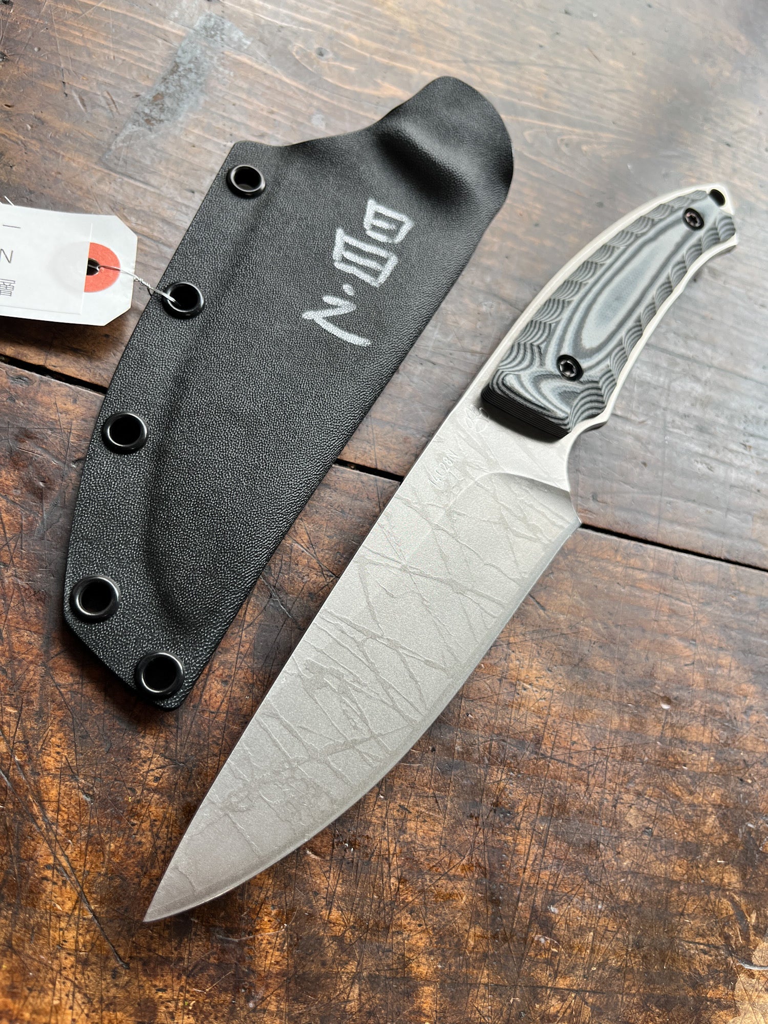 Kiku - XR Matsuda Knives G10 Natural Linen Micarta Fixed SOG Blade