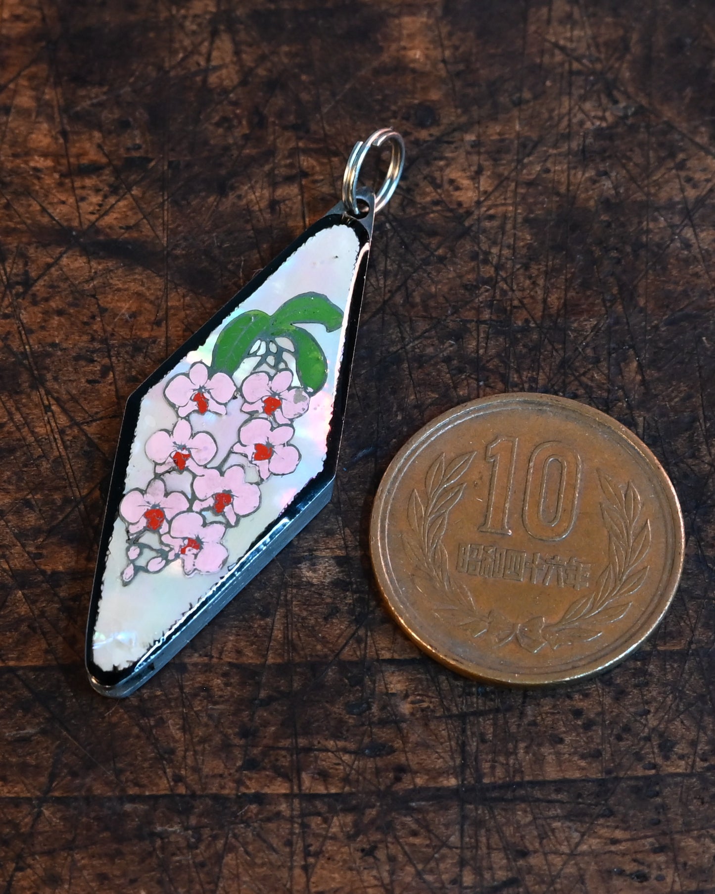 Elegant Mini Sakura Necklace - Handmade Art by Katsuhiko Miura, Japanese Mother-of-Pearl Sakura Design Letter Opener