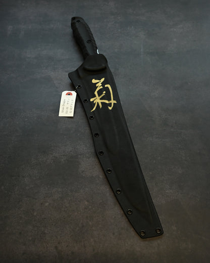 松田菊男 Kiku Knives “Silver Dragon（シルバードラゴン）”｜OU-31 工具鋼 × ブラックG10ハンドル｜超大型タクティカル直刀｜日本製ハンドメイド