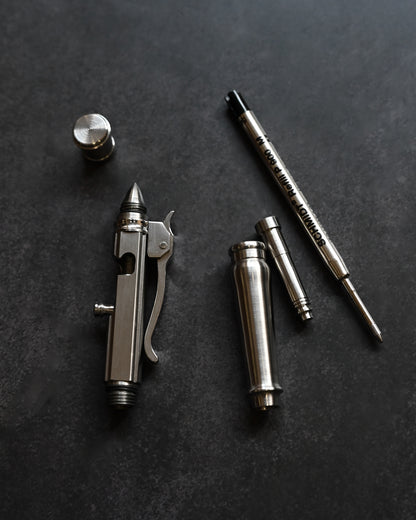 Hidetoshi Nakayama Kyoto Show Edition Stainless Steel Bolt-Action Tactical Pen Type B – Rounded Conical Tip