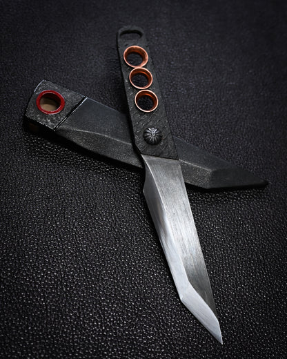 Recommended Artist Yukio Nibu One-Off Custom Knife No. R8-9 Forged from Vintage Hand-Forged Blade Steel