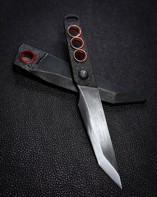 Recommended Artist Yukio Nibu One-Off Custom Knife No. R8-9 Forged from Vintage Hand-Forged Blade Steel