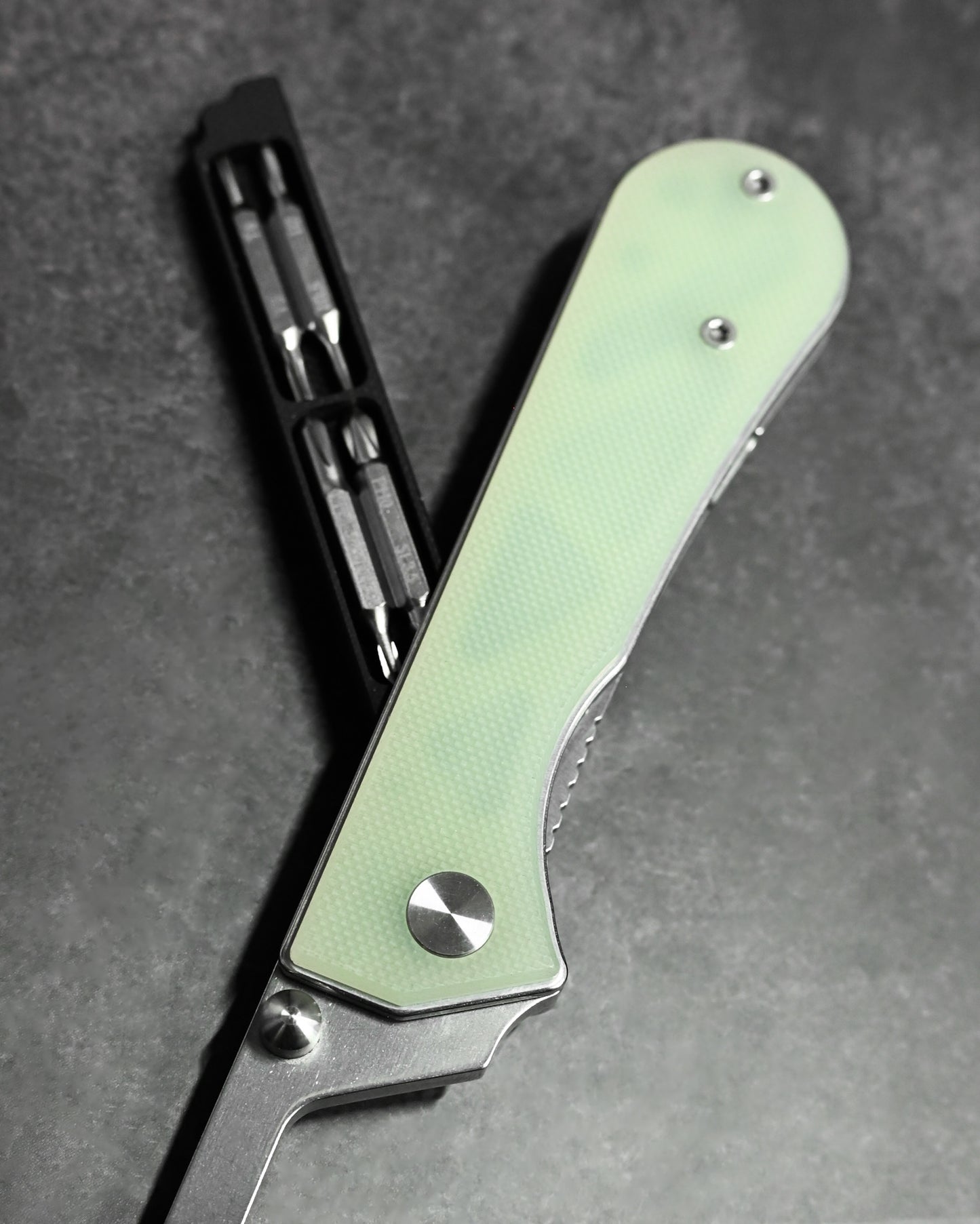 NUKNIVES T33 Multi-Functional Folding Screwdriver – Jade G10 Handle (Includes EDC Pouch)