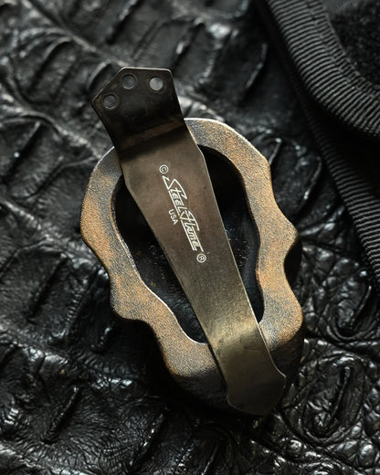 Steel Flame Dark Goliath Gun Slinger XXXXXL Skull Pocket Clip – Bronze & Federal .45 Auto | Triple-Hole Edition