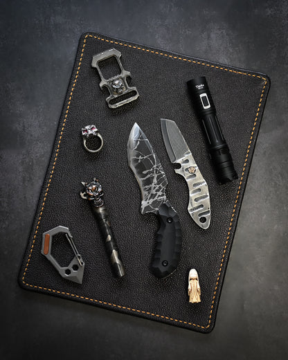 希少・極厚  松田菊男作 「白鷹」  サイン入り ハンドメイド フィクスドブレード  OU-31鋼 × G10ハンドル