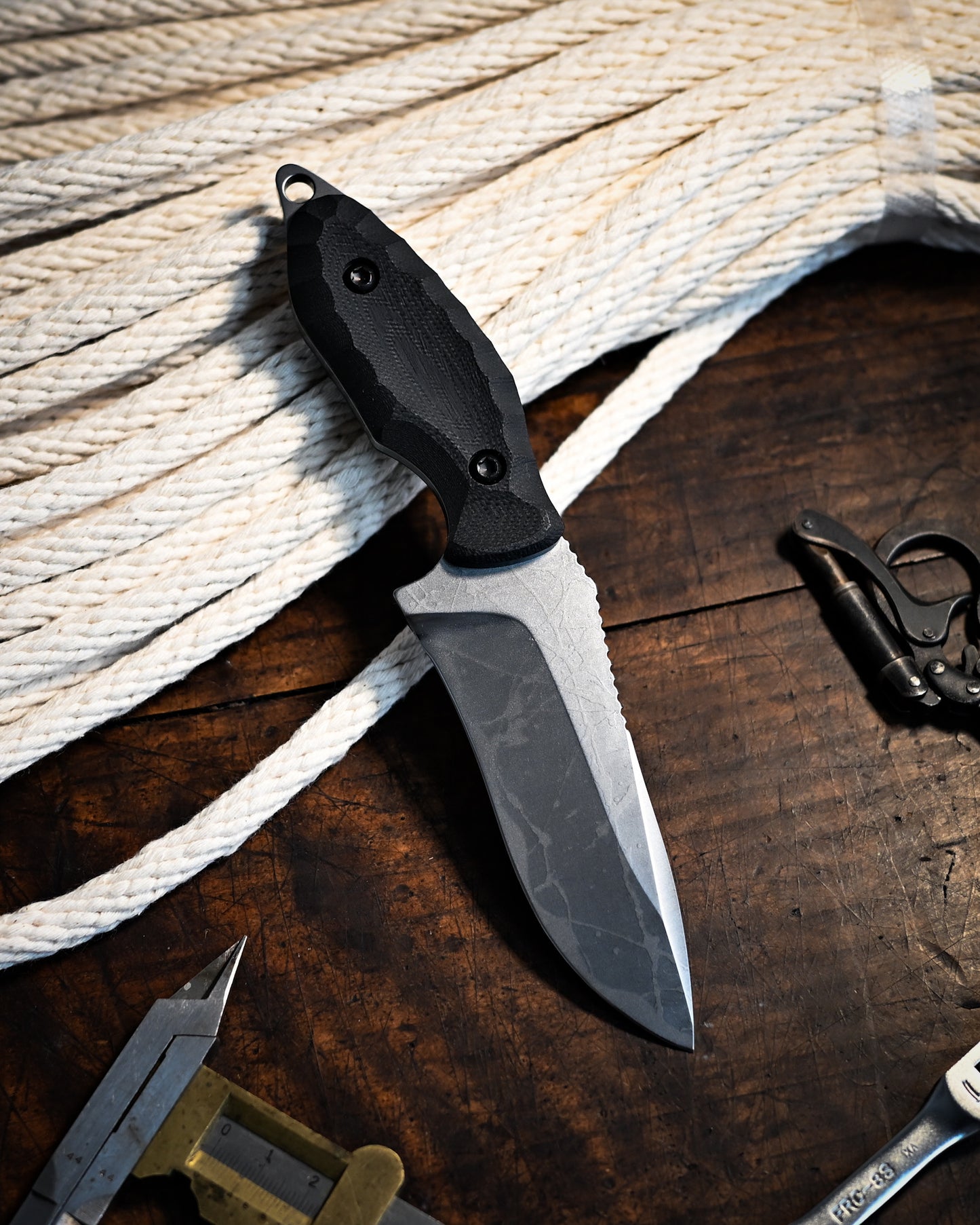 Kiku Knives KONIOH – Limited Edition Exhibition Signed Fixed Blade, OU-31 Steel, Black G-10 Handle