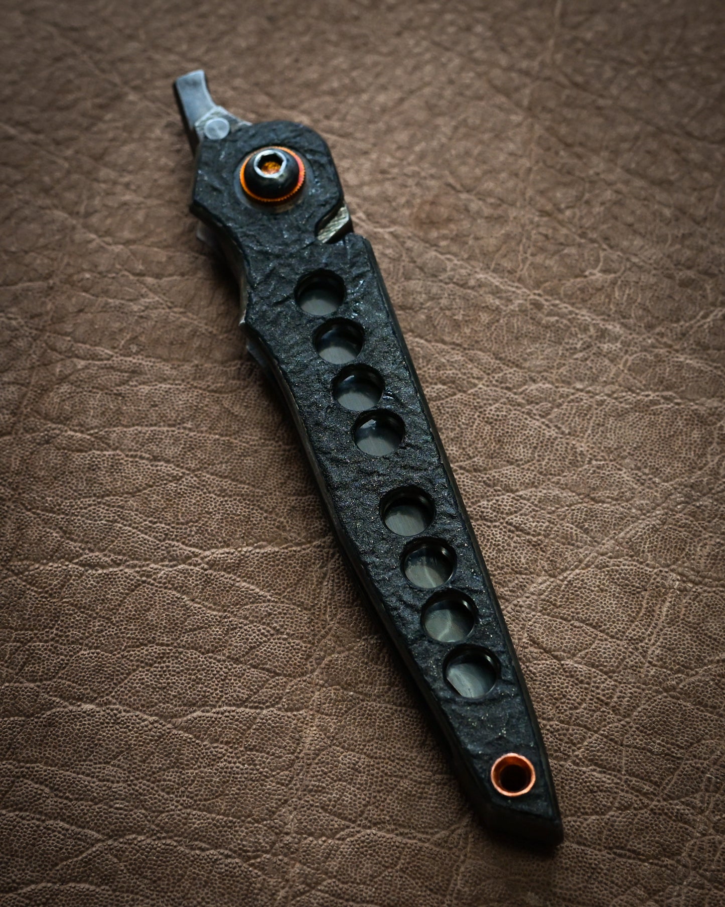 推薦作家・極希少 二部幸夫作 東京展示会モデル No.R8-2 「肥厚守」カスタムフォールディングナイフ