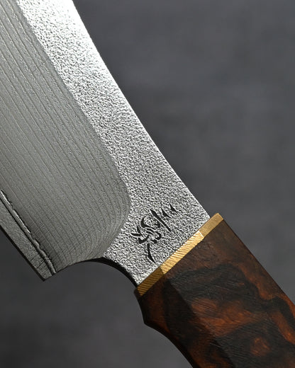 Sunizumi Knives “Little Brown” Full Custom Outdoor Bunka Knife SPG2 Damascus (#6)