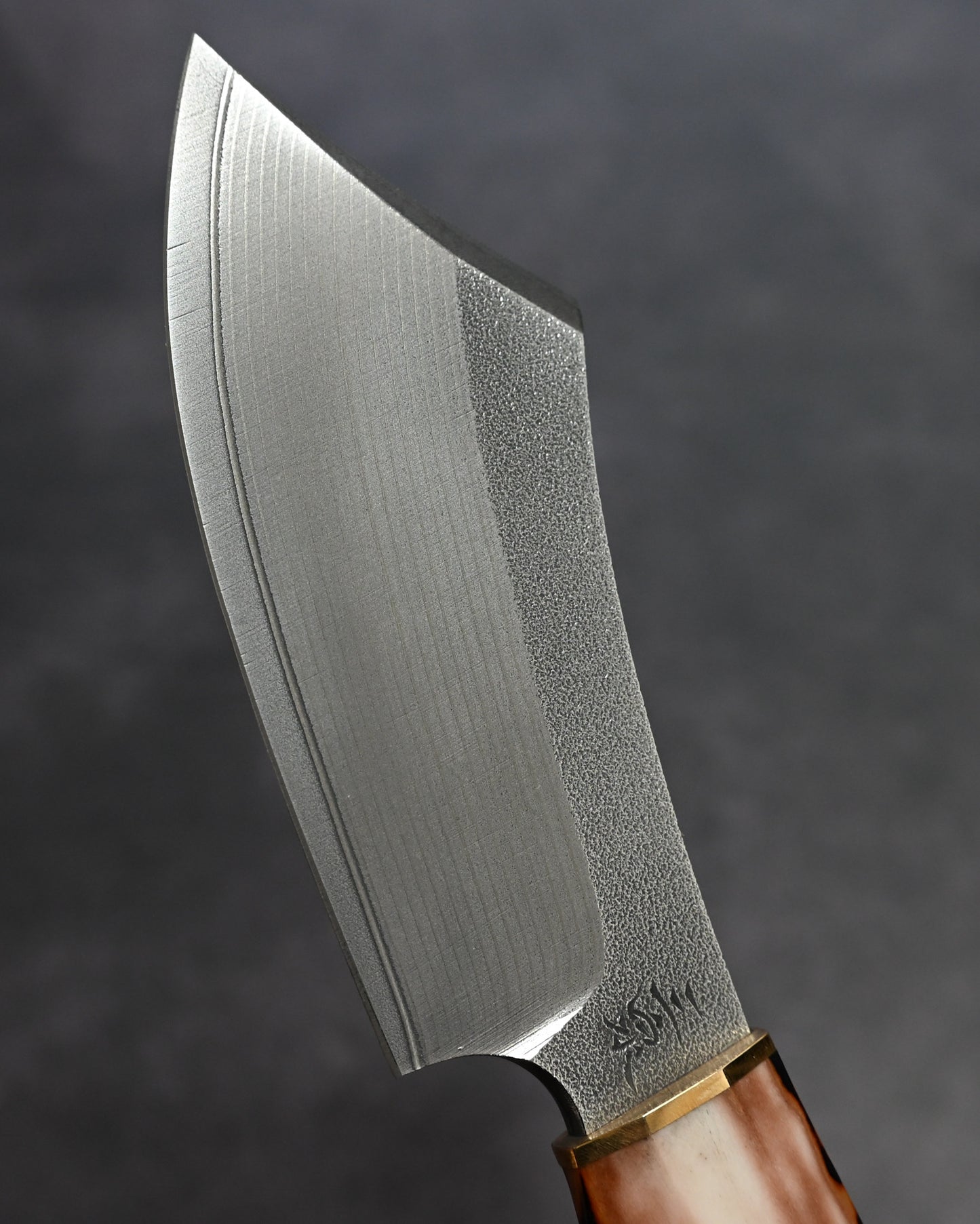 Sunizumi Knives “Little Brown” Full Custom Outdoor Bunka Knife SPG2 Damascus (#9)