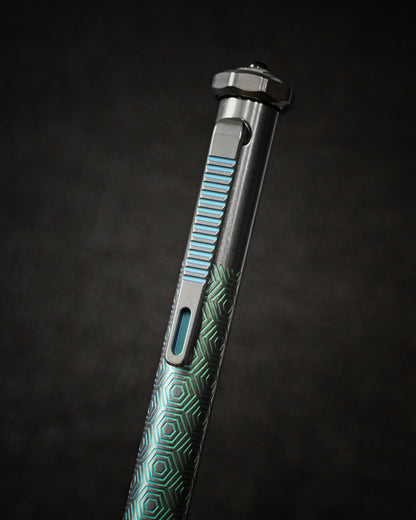 TACRAY Titanium Bolt Action Pen   Honeycomb Pattern
