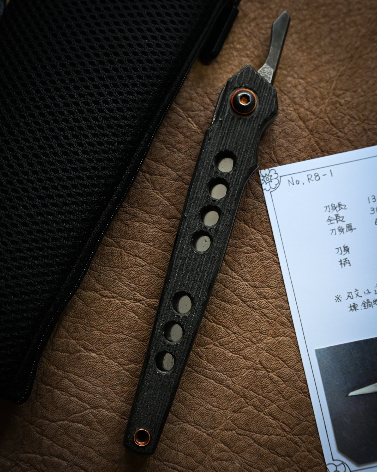 Highly Recommended Artist Piece — Extremely Rare Yukio Nibu Custom Folding Knife Tokyo Exhibition Model No. R8-1 HiKōMori Heavy-Spine Build
