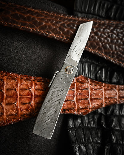 Masayuki Tashiro S711 Forged Dragon Scale Damascus Higonokami EDC Custom Folding Knife