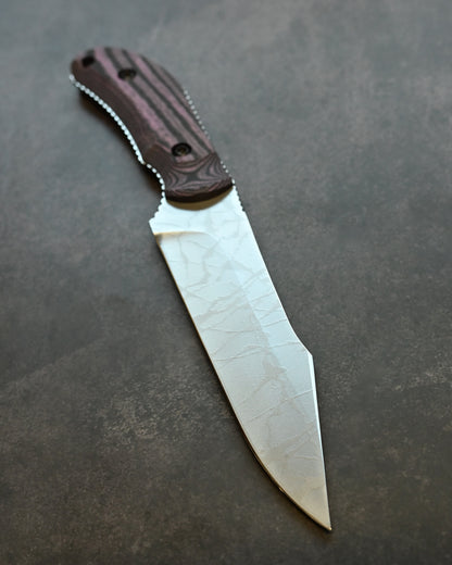 Limited Edition｜Kiku Matsuda × Masayuki Matsuda “Gonzui”｜14C28N Outdoor Fixed Blade｜Layered Linen Micarta Handle｜Handmade in Japan