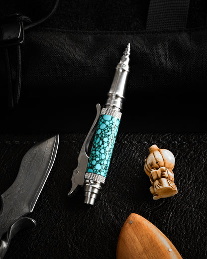 Hidetoshi Nakayama Mini　Turquoise Stainless Steel Click Pen　S