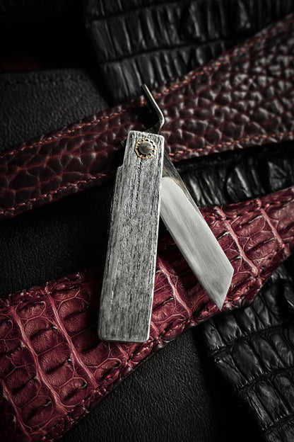 日本製 田代雅之 S701 One-Off 青紙 肥厚守 EDC カスタムフォールディングナイフ
