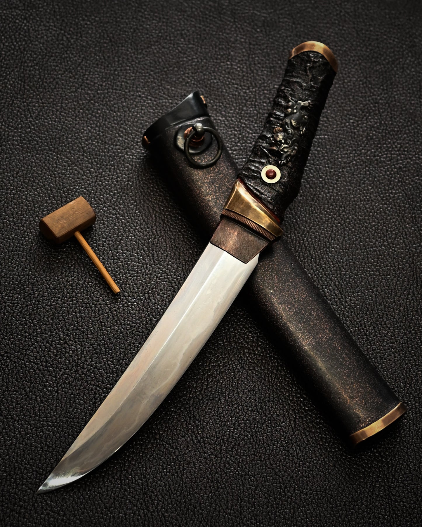 Yukio Nibu – One-Off Custom Knife No. R8-7 Reclaimed Japanese Sword Fragment Carbon Steel