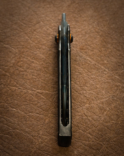 推薦作家・極希少 二部幸夫作 東京展示会モデル No.R8-2 「肥厚守」カスタムフォールディングナイフ