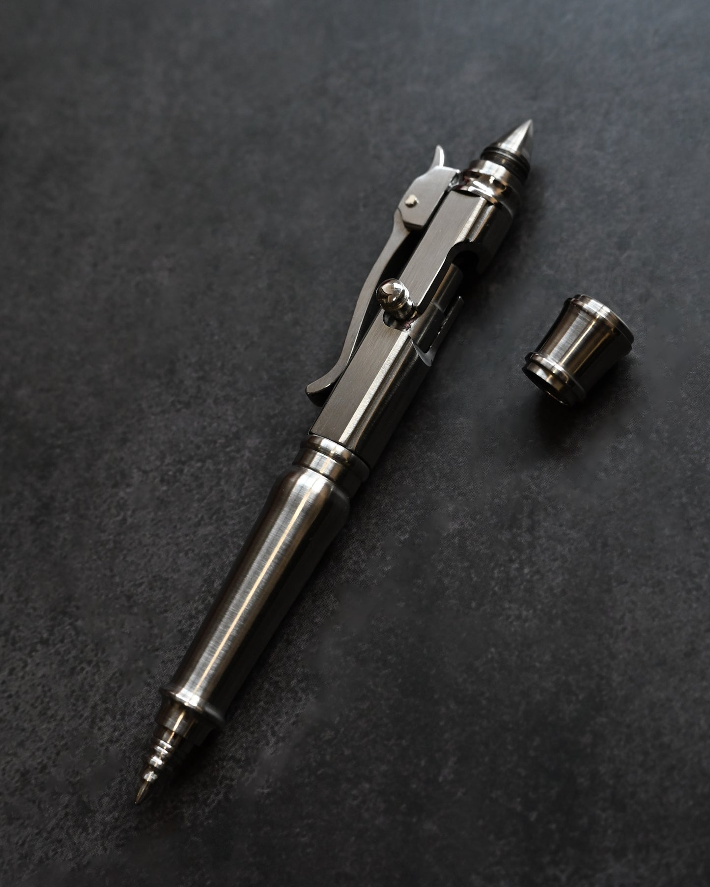 Hidetoshi Nakayama Kyoto Show Edition Stainless Steel Bolt-Action Tactical Pen Type B – Rounded Conical Tip