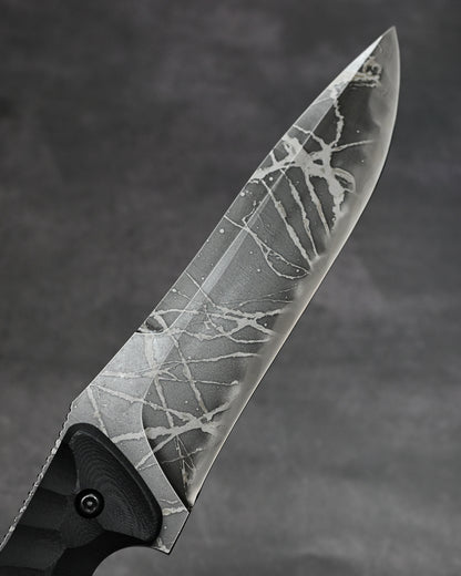 バサラ　松田菊男作  日本製 固定刃ナイフ  OU-31 鋼 × ブラック G-10