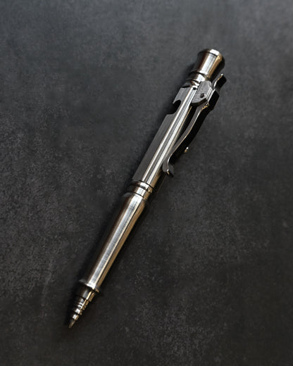 Hidetoshi Nakayama Kyoto Show Edition Stainless Steel Bolt-Action Tactical Pen Type B – Rounded Conical Tip
