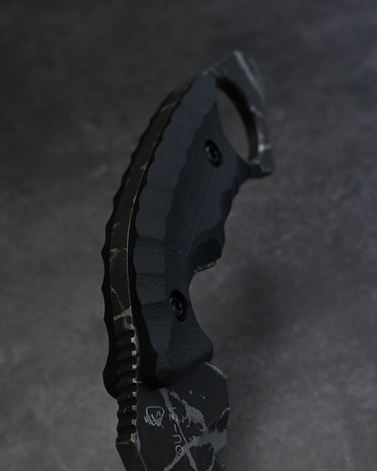 KIKUKNIVES Karambit Hawk Rare Ginza Exhibition Edition – OU-31 Steel, Black G10 Handle, Personally Signed