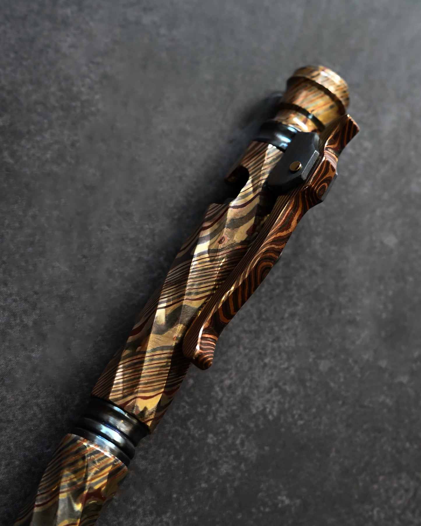 Rare Hidetoshi Nakayama Kyoto Show Edition Spiral-Pattern Mokume-gane EDC Pen
