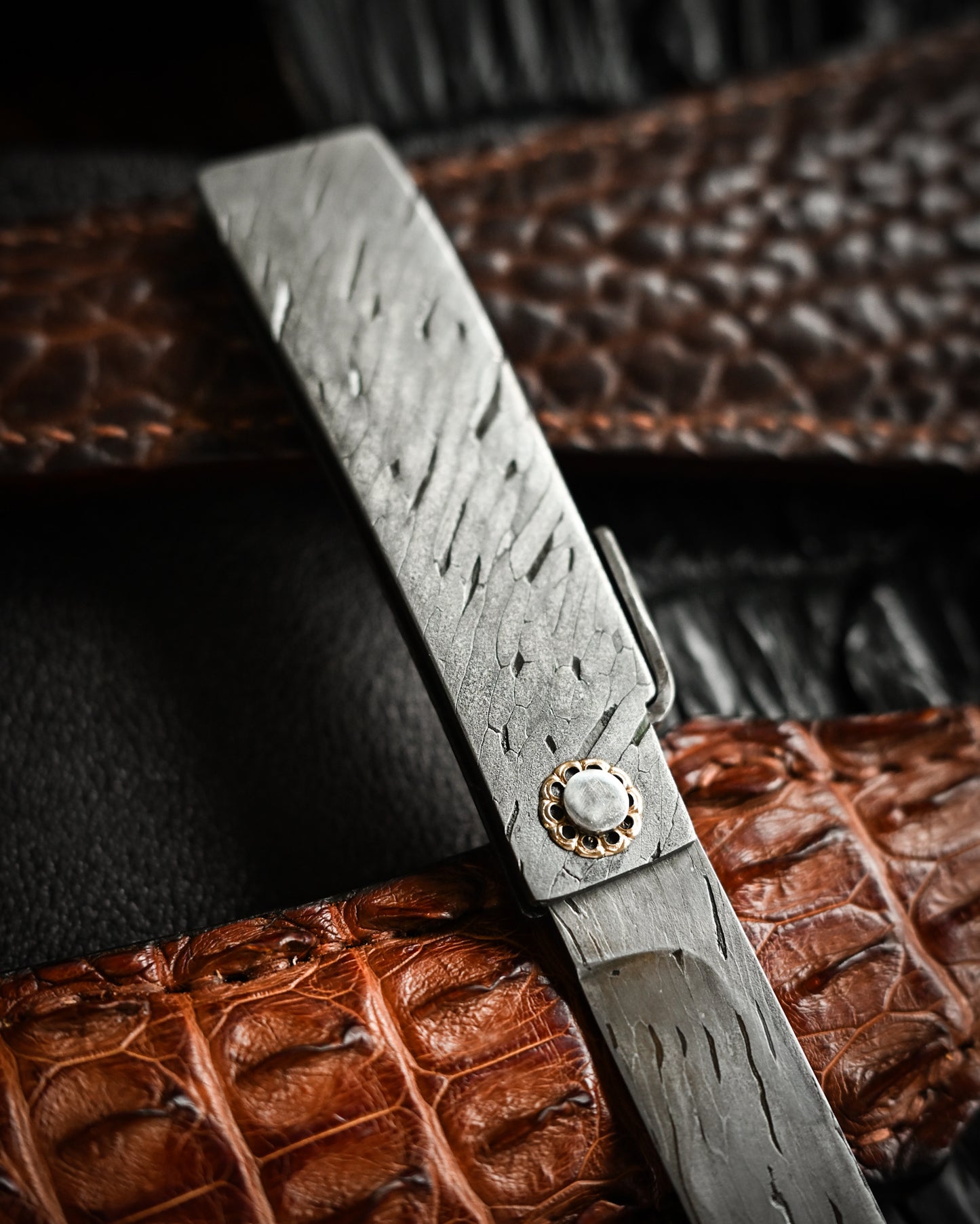 Masayuki Tashiro S711 Forged Dragon Scale Damascus Higonokami EDC Custom Folding Knife