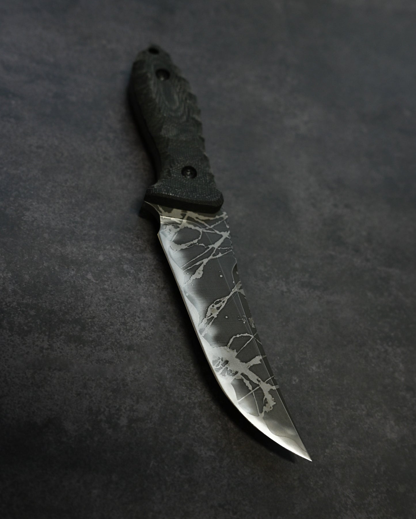 数量限定｜松田菊男「賤ヶ岳（Shizugatake）」｜OU-31 アウトドア直刀｜ブラック・キャンバスマイカルタハンドル｜日本製ハンドメイド