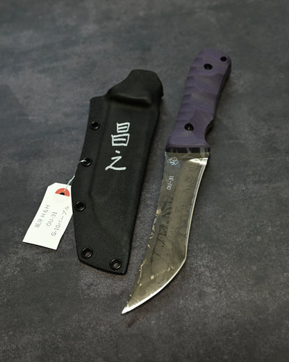 Limited Edition｜Kiku Matsuda — Masayuki Matsuda “Fuuga H&H”｜OU-31 Outdoor Fixed Blade｜Purple G10 Handle｜Handmade in Japan