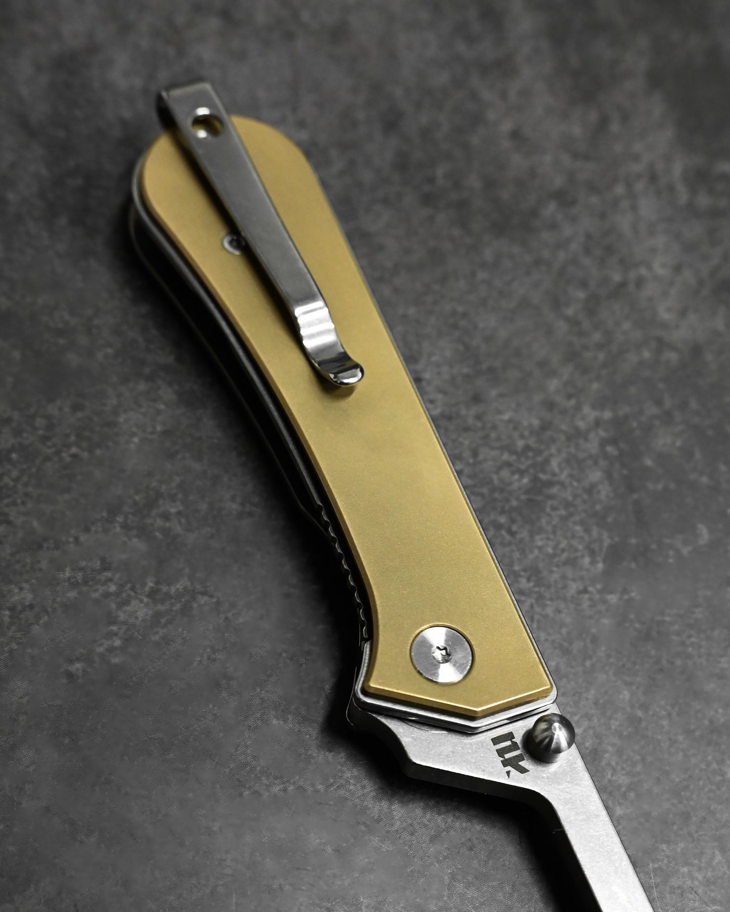 NUKNIVES T33 Multi-Functional Folding Screwdriver – Brass Handle (Includes EDC Pouch)