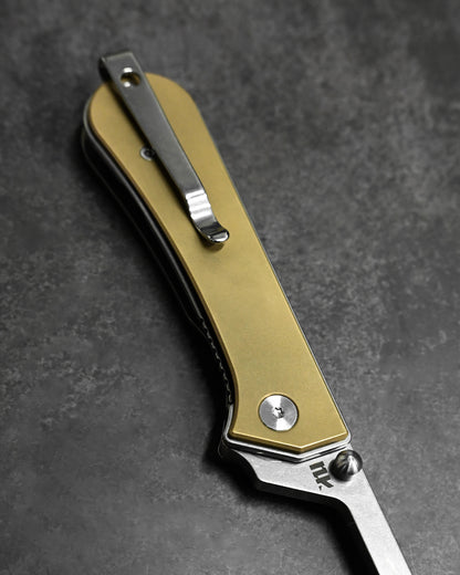 NUKNIVES T33 Multi-Functional Folding Screwdriver – Brass Handle (Includes EDC Pouch)