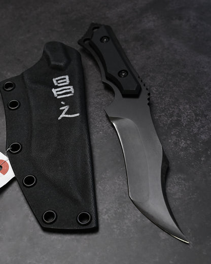 Black-One Japanese Fixed Blade Knife by Kiku knives (Masayuki Matsuda) Aogami Super Black G10