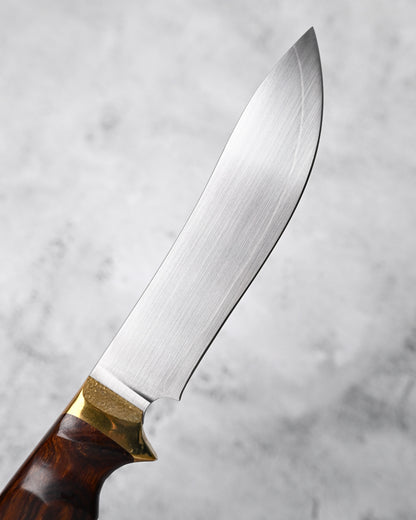 Japan Made Hiroshi Saito Handmade VG10 Outdoor Knife｜Desert Ironwood Handle｜Vegetable-Tanned Leather Sheath