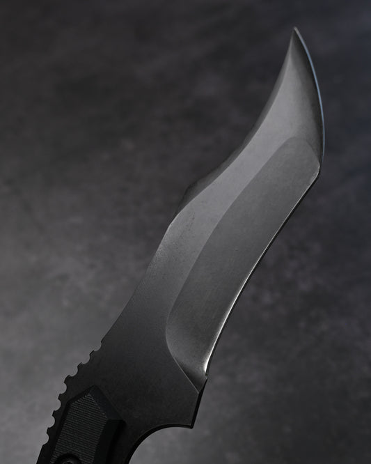 Black-One Japanese Fixed Blade Knife by Kiku knives (Masayuki Matsuda) Aogami Super Black G10