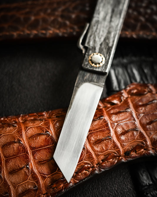 Japan Made Masayuki Tashiro S709 One-Off Aogami Fat-Mamori EDC Custom Folding Knife
