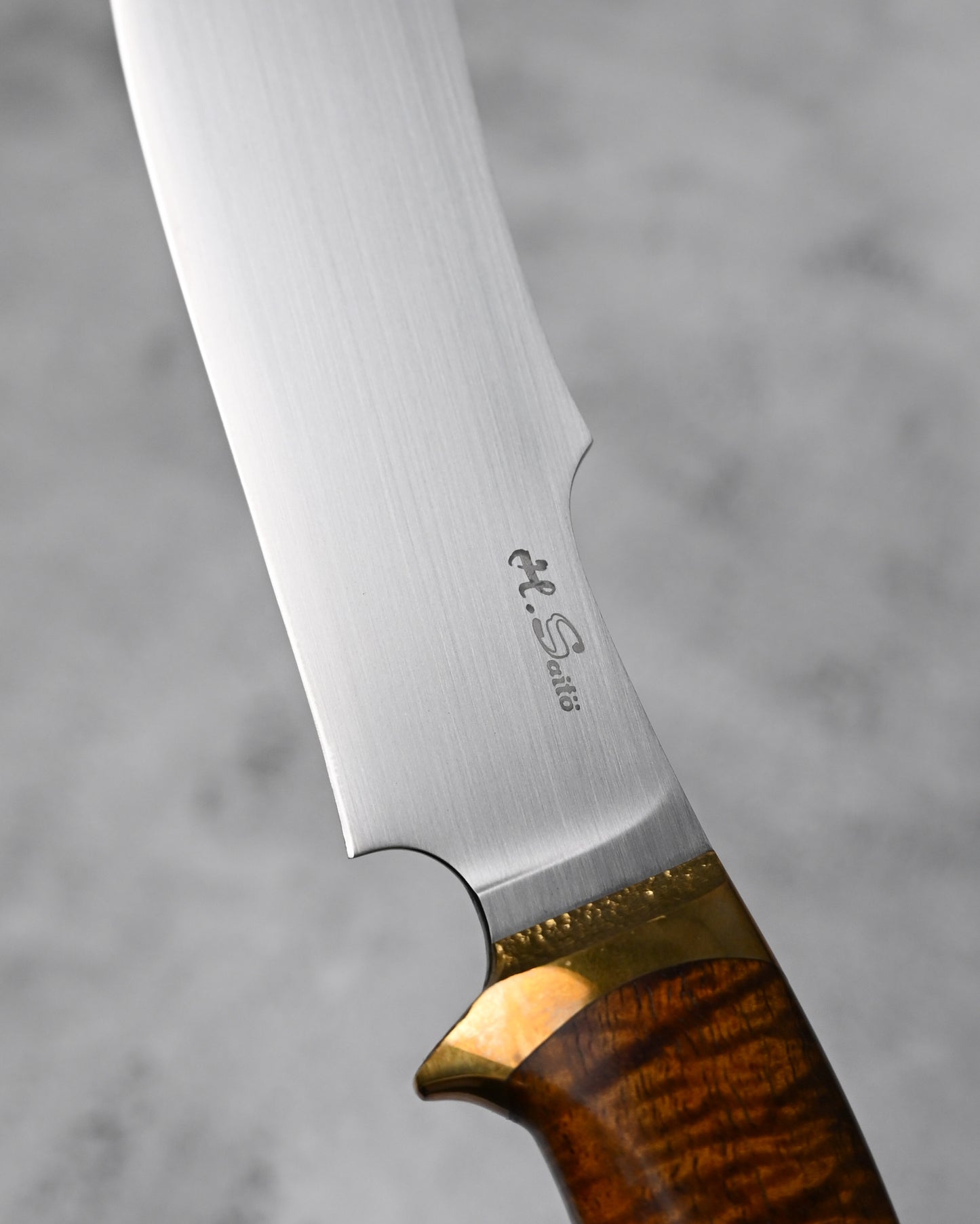 Japan Made Hiroshi Saito Handmade Gin3 Outdoor Knife｜Snakewood Handle｜Vegetable-Tanned Leather Sheath