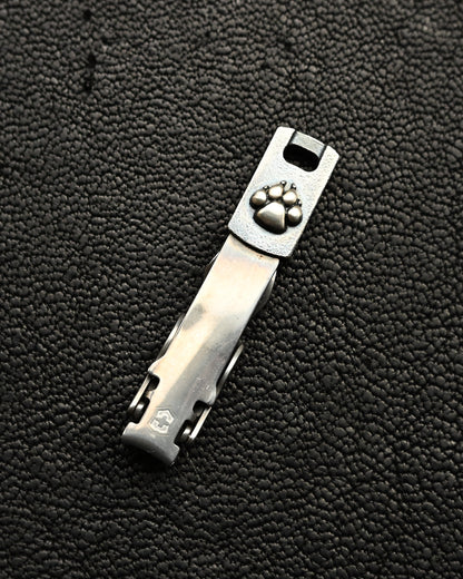 Discontinued and Rare Steel Flame Nail Clipper with Sterling Silver Claw Accent