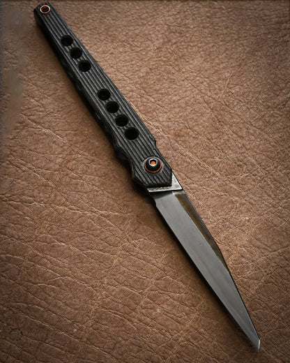 Highly Recommended Artist Piece — Extremely Rare Yukio Nibu Custom Folding Knife Tokyo Exhibition Model No. R8-1 HiKōMori Heavy-Spine Build