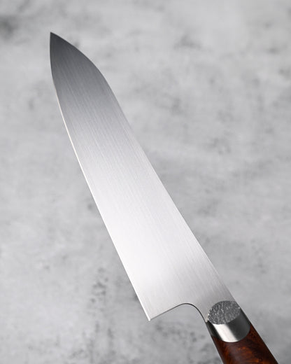 Japan Made Hiroshi Saito Handmade SG2 Chef Knife｜Karin Wood Handle｜Hand-Brushed Blade
