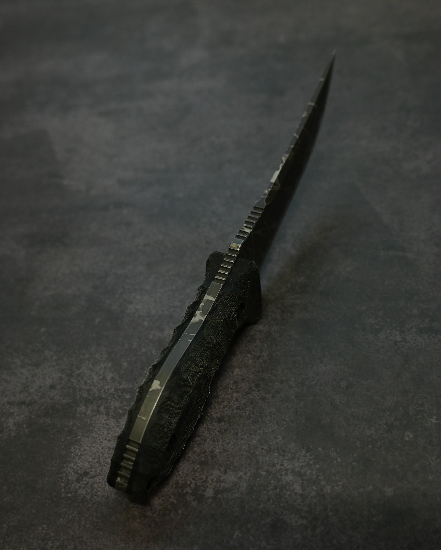 数量限定｜松田菊男「賤ヶ岳（Shizugatake）」｜OU-31 アウトドア直刀｜ブラック・キャンバスマイカルタハンドル｜日本製ハンドメイド