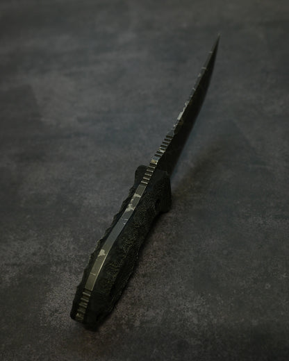 数量限定｜松田菊男「賤ヶ岳（Shizugatake）」｜OU-31 アウトドア直刀｜ブラック・キャンバスマイカルタハンドル｜日本製ハンドメイド